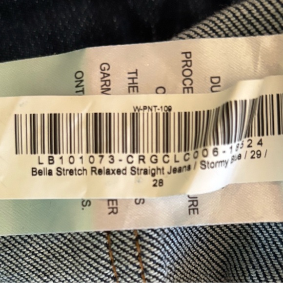 Quince Bella Stretch Relaxed Wide Straight  Leg Jeans Stormy Blue Sz 29 - Picture 10 of 10